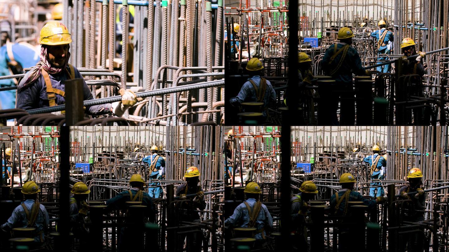 建筑工程 工程人员 上班打卡 工人工作 劳动人民