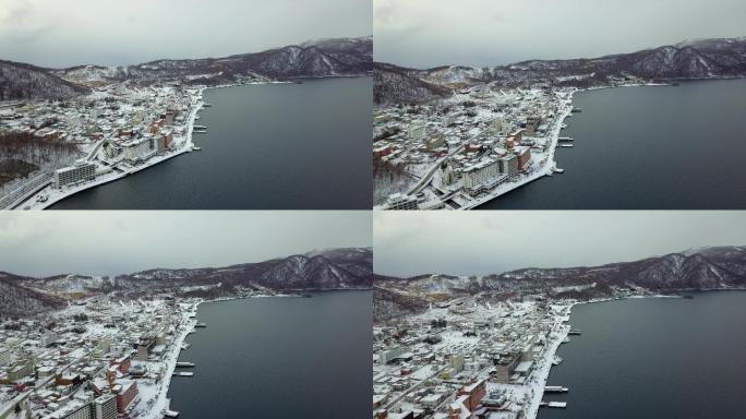 原创 日本北海道洞爷湖温泉镇风光航拍