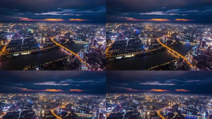 南宁城市旅游夜景航拍延时4k-13