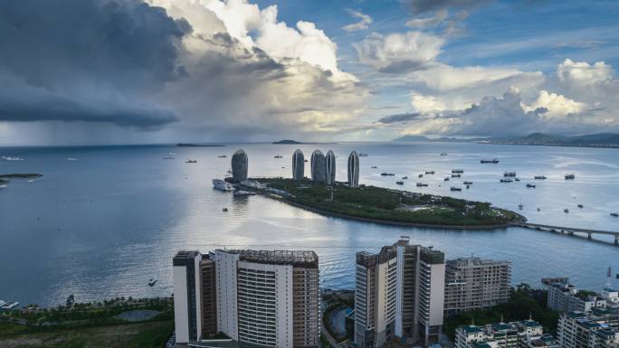 三亚凤凰岛局部暴雨延时