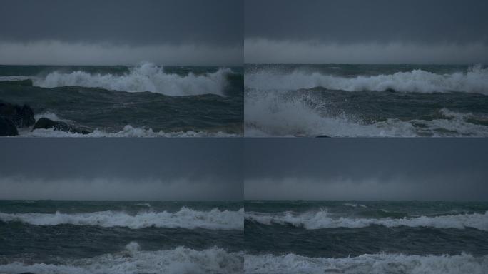 台风天海浪-慢镜头