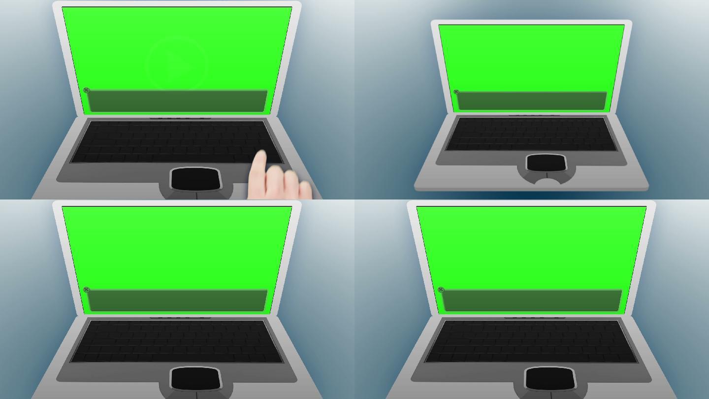 电脑屏幕显示绿色屏幕动画特效