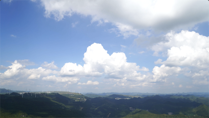大气蓝天白云延时摄影群山之巅多彩贵州风景