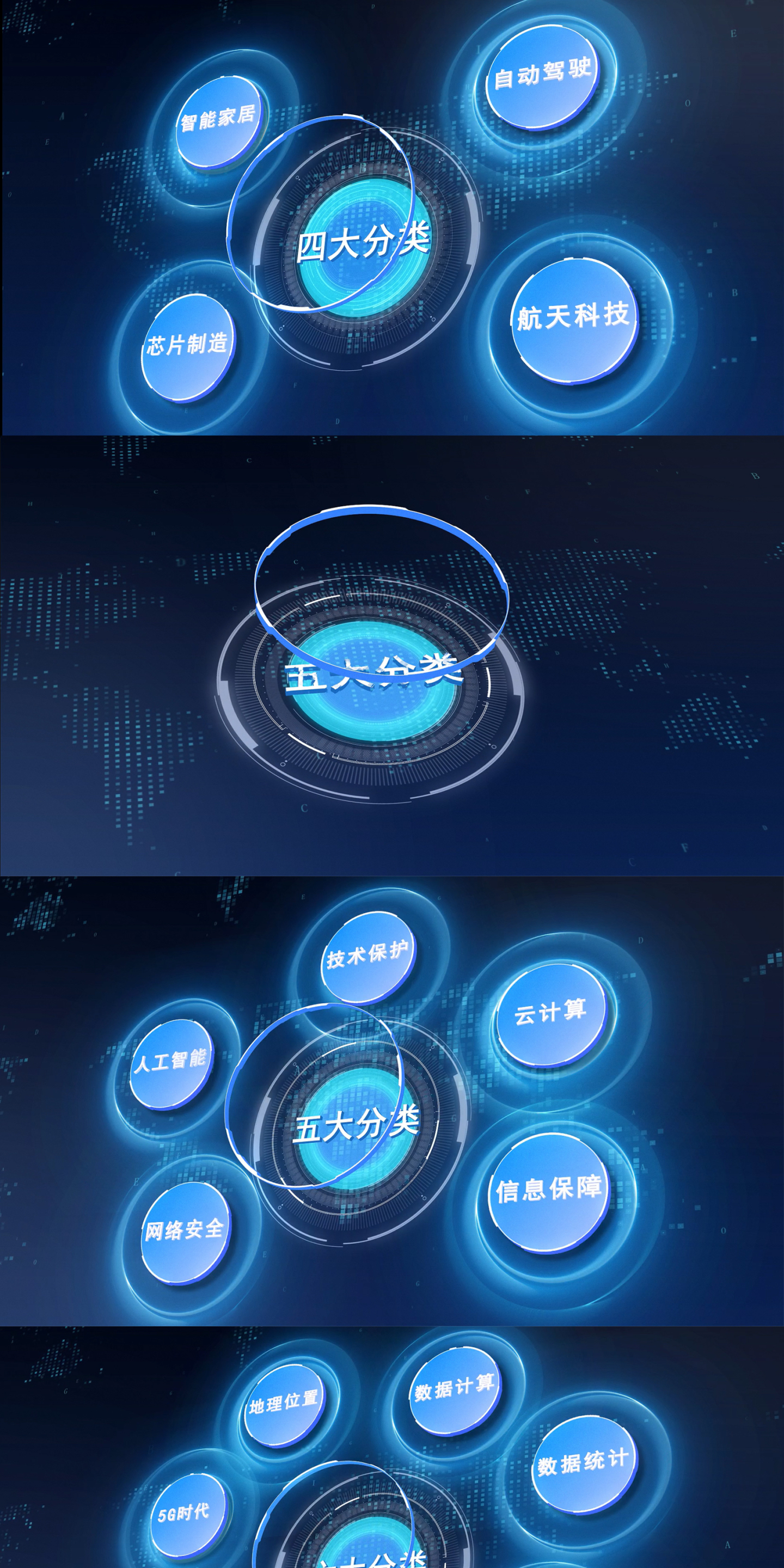 蓝色科技架构分类模板