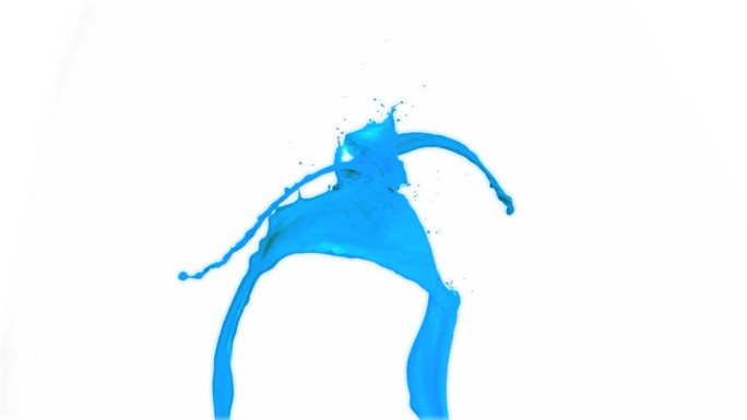 蓝色颜料在空中流动动画特效