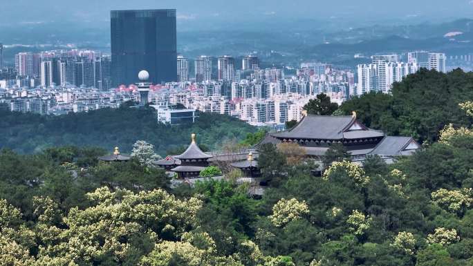 4K航拍青秀山景区风光