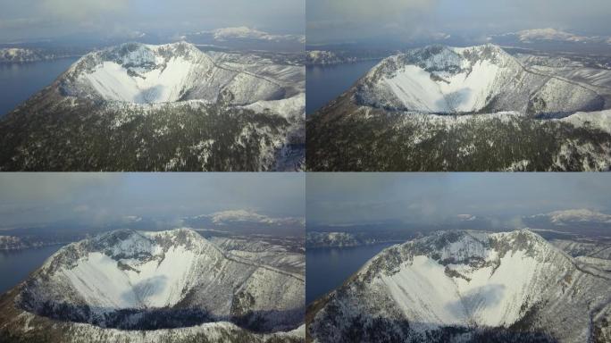 原创 日本北海道冬季摩周岳火山口航拍