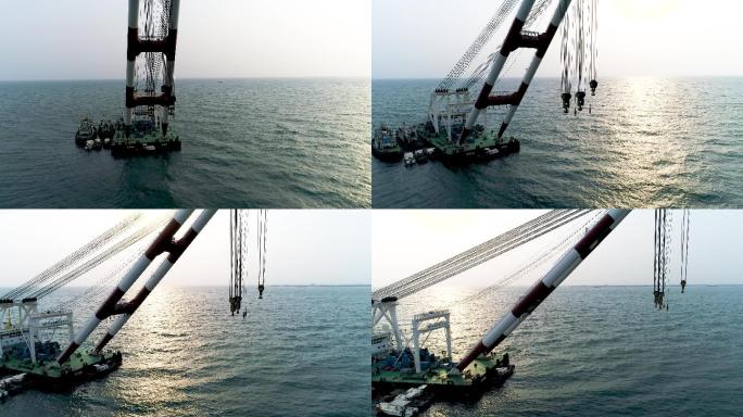 海洋工程 建设 施工 航拍