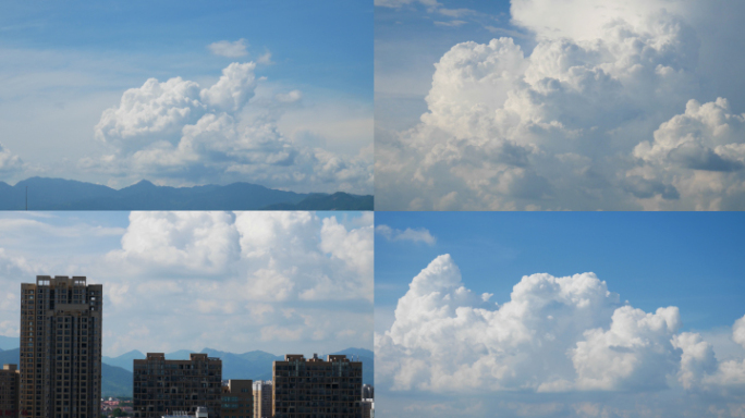 城市上空云层 壮观云团翻滚延时摄影