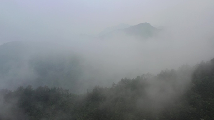 雾气弥漫的山脉