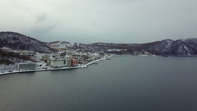 原创 日本北海道洞爷湖温泉镇风光航拍