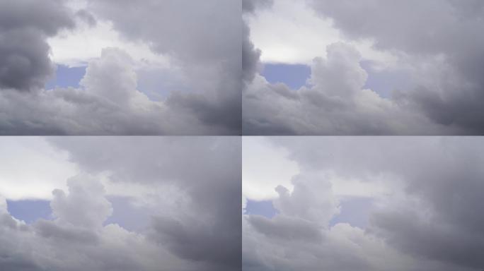 天空阴天下雨天乌云天空云雾流动雨后快下雨