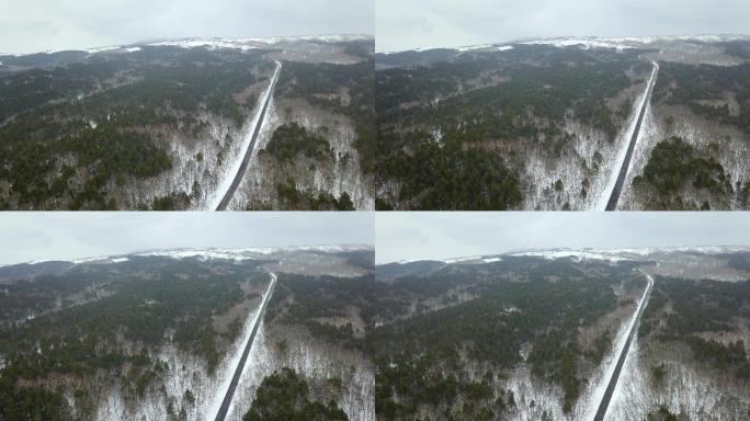 原创 日本北海道阿寒湖冬季森林公路风光