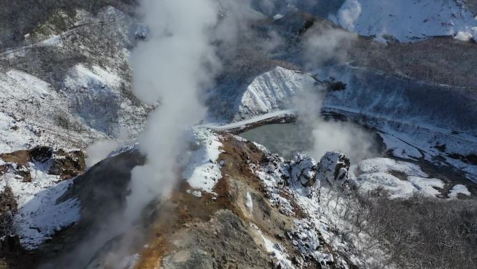 原创 日本北海道登别温泉地狱谷自然风光