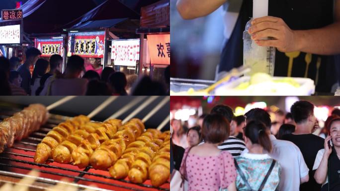 疫情过后夜市小吃街新景象长沙扬帆市场夜宵