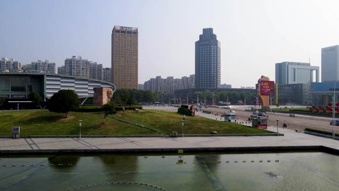 淮河文化广场 蚌埠会展中心  蚌埠航拍