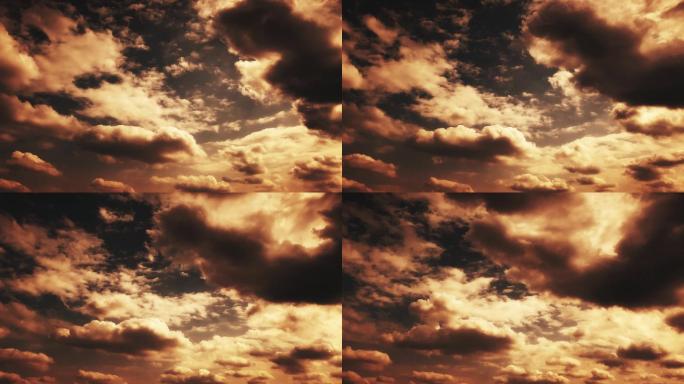【HD天空】黄昏云团天光云影光线穿透云层
