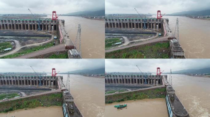 4K大藤峡水利发电枢纽建设中航拍