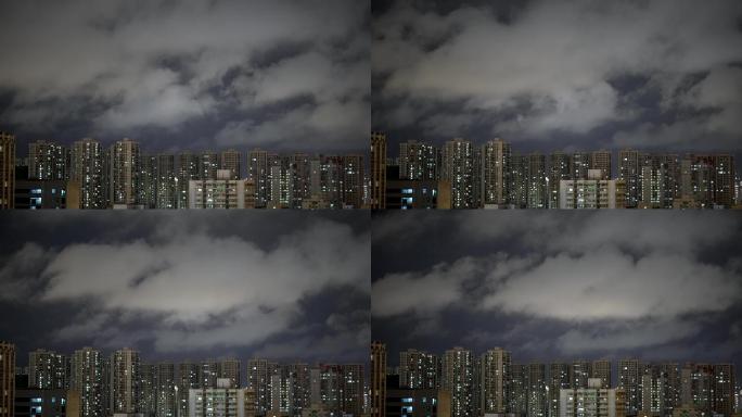 城市夜空云朵-延时
