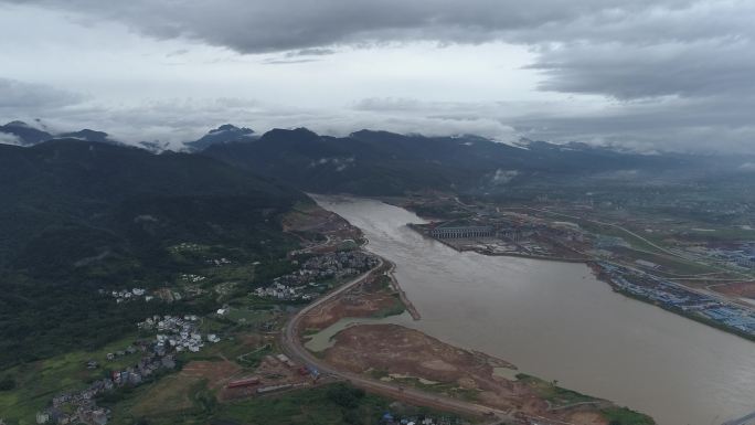 4K广西桂平大藤峡水利发电枢纽航拍