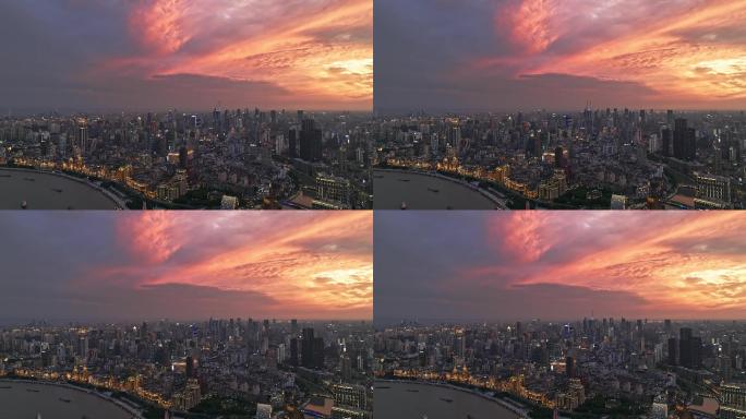 上海夏季火烧云宣传片4K航拍
