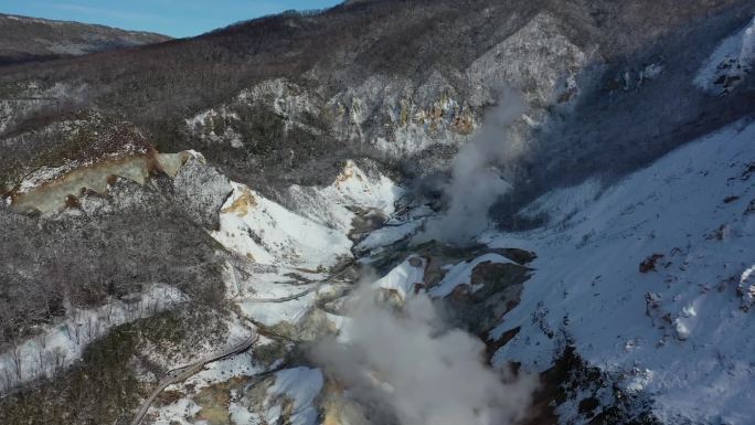 原创 日本北海道登别温泉地狱谷自然风光