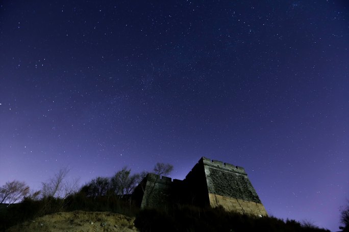 河北省老龙头夜空景色风景风光美景星空星河