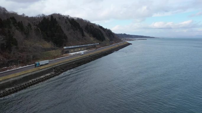 原创 日本北海道沿海公路交通运输航拍