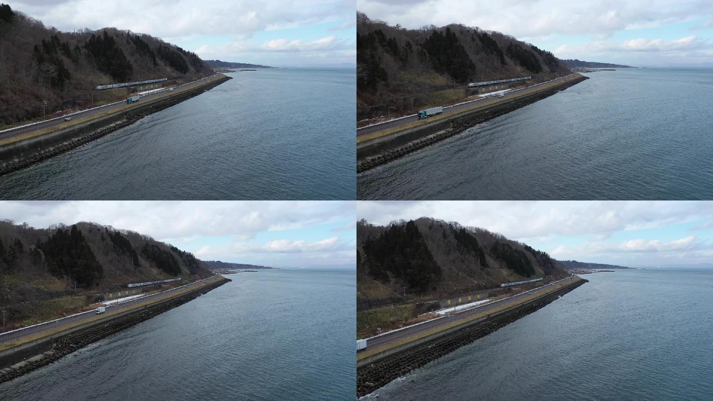 原创 日本北海道沿海公路交通运输航拍