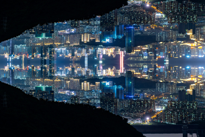 6k镜像深圳延时宣传城市夜景灯光都市车流
