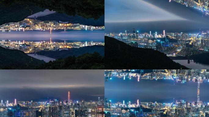 6k镜像深圳延时宣传城市夜景灯光都市车流