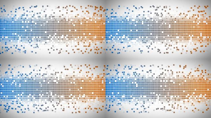背景蓝色和橙色的方块快速移动