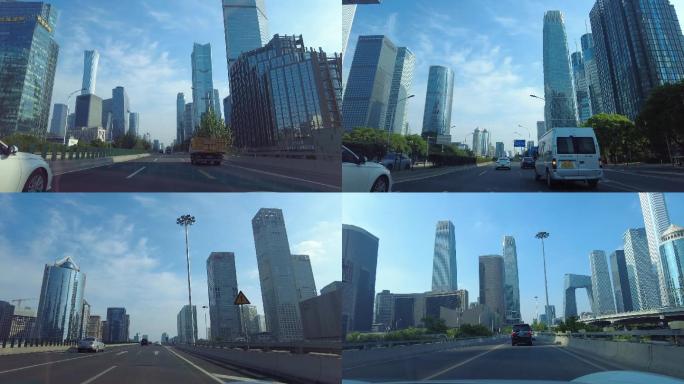 北京 三环 路拍 行车 街道