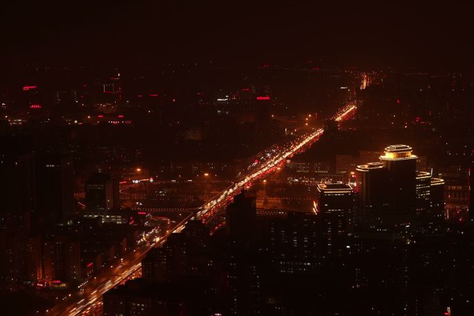 俯瞰北京西三中路夜景