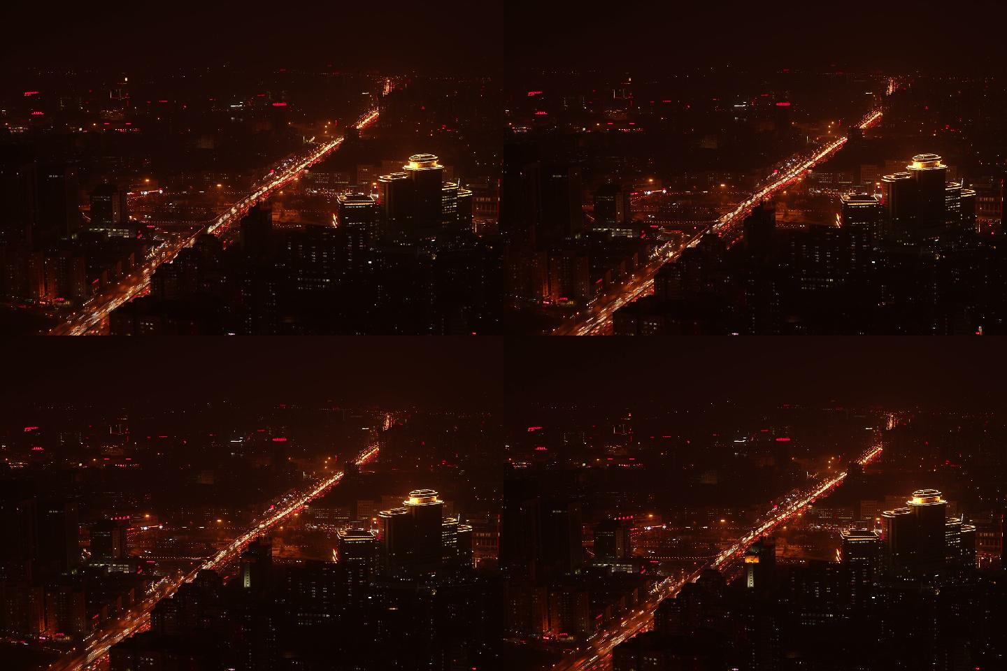 俯瞰北京西三中路夜景