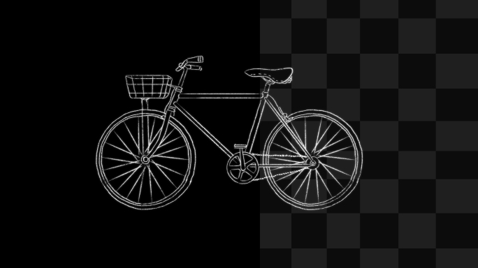 手绘线条卡通自行车（循环）