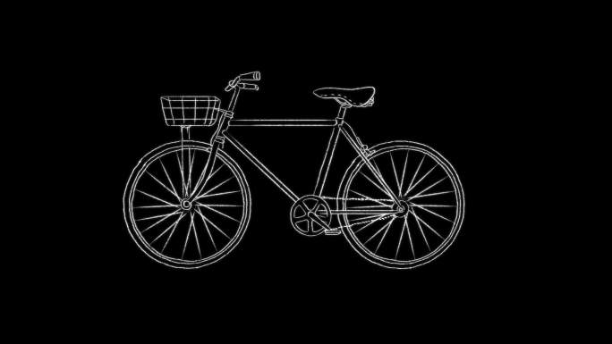 手绘线条卡通自行车（循环）