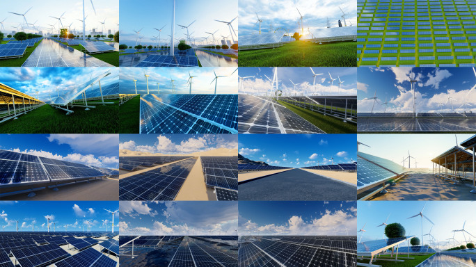 光伏太阳能发电新能源碳中和电网合集