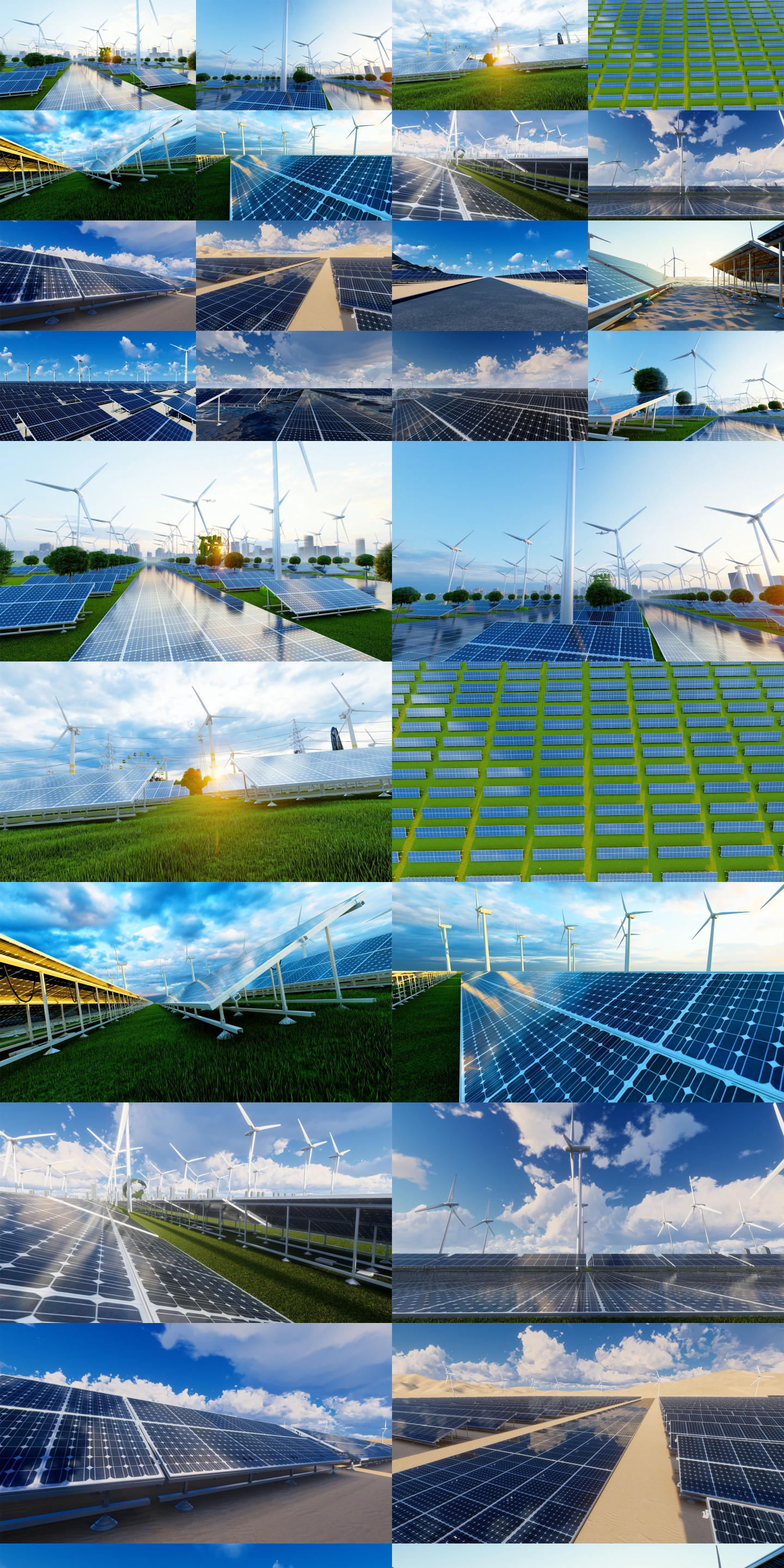 光伏太阳能发电新能源碳中和电网合集