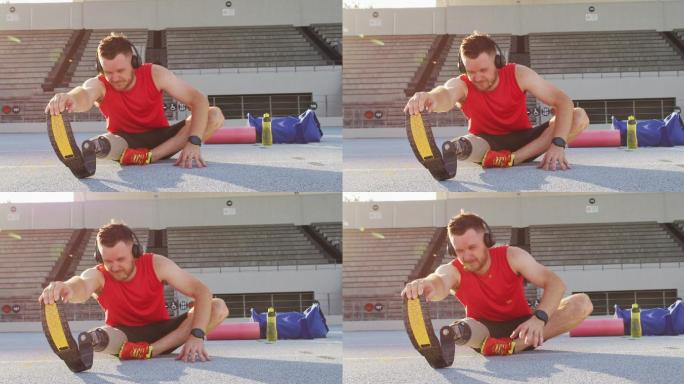 男人在进行运动锻炼