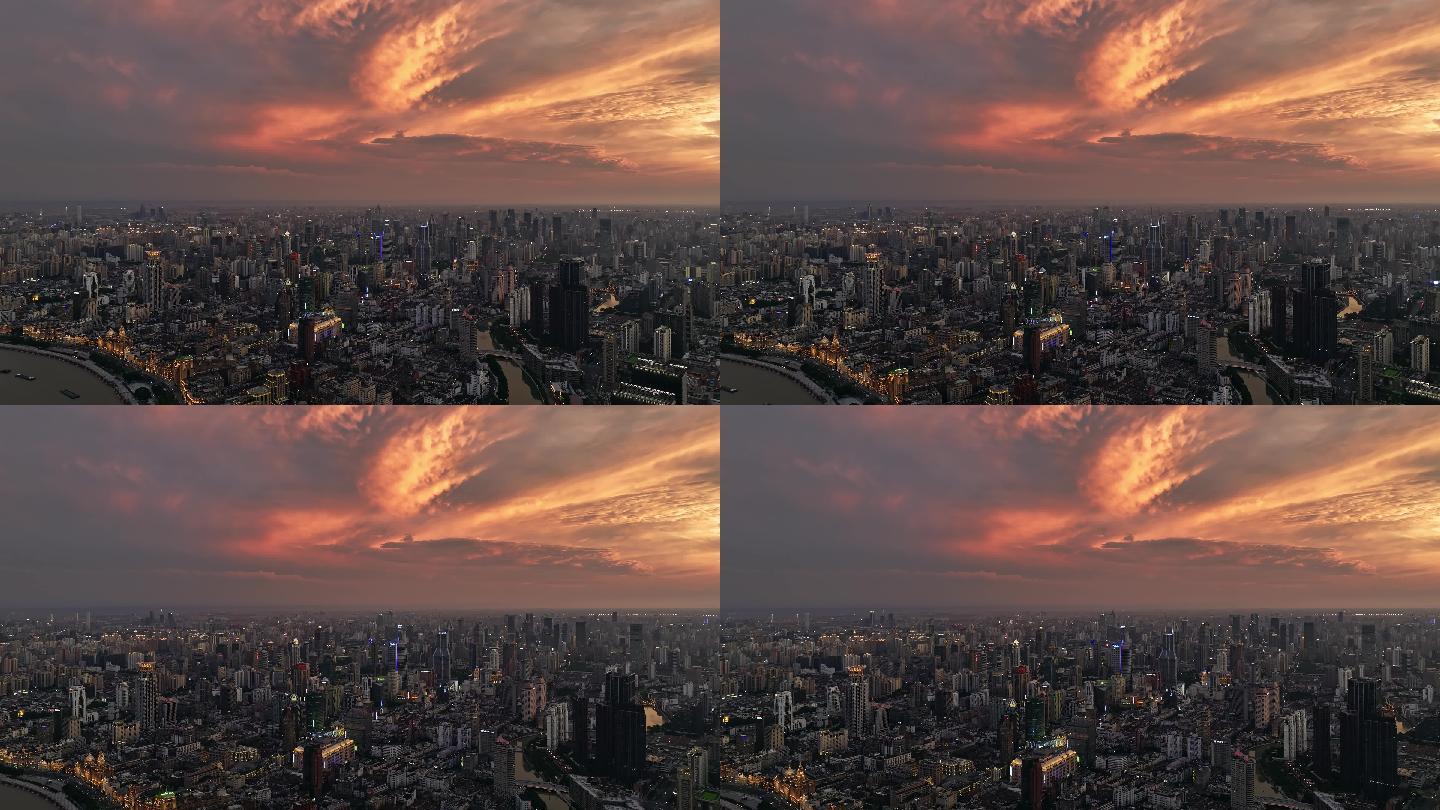 上海夏季火烧云宣传片4K航拍