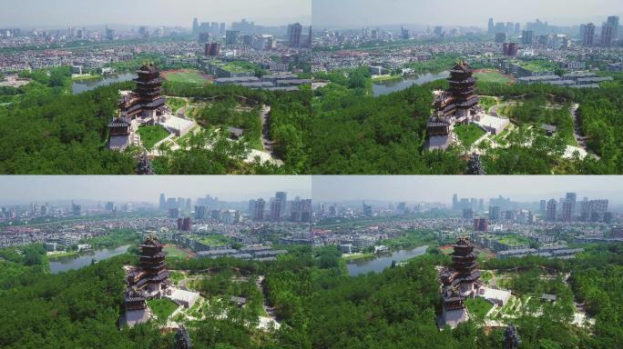 210531义乌鸡鸣阁航拍素材C10