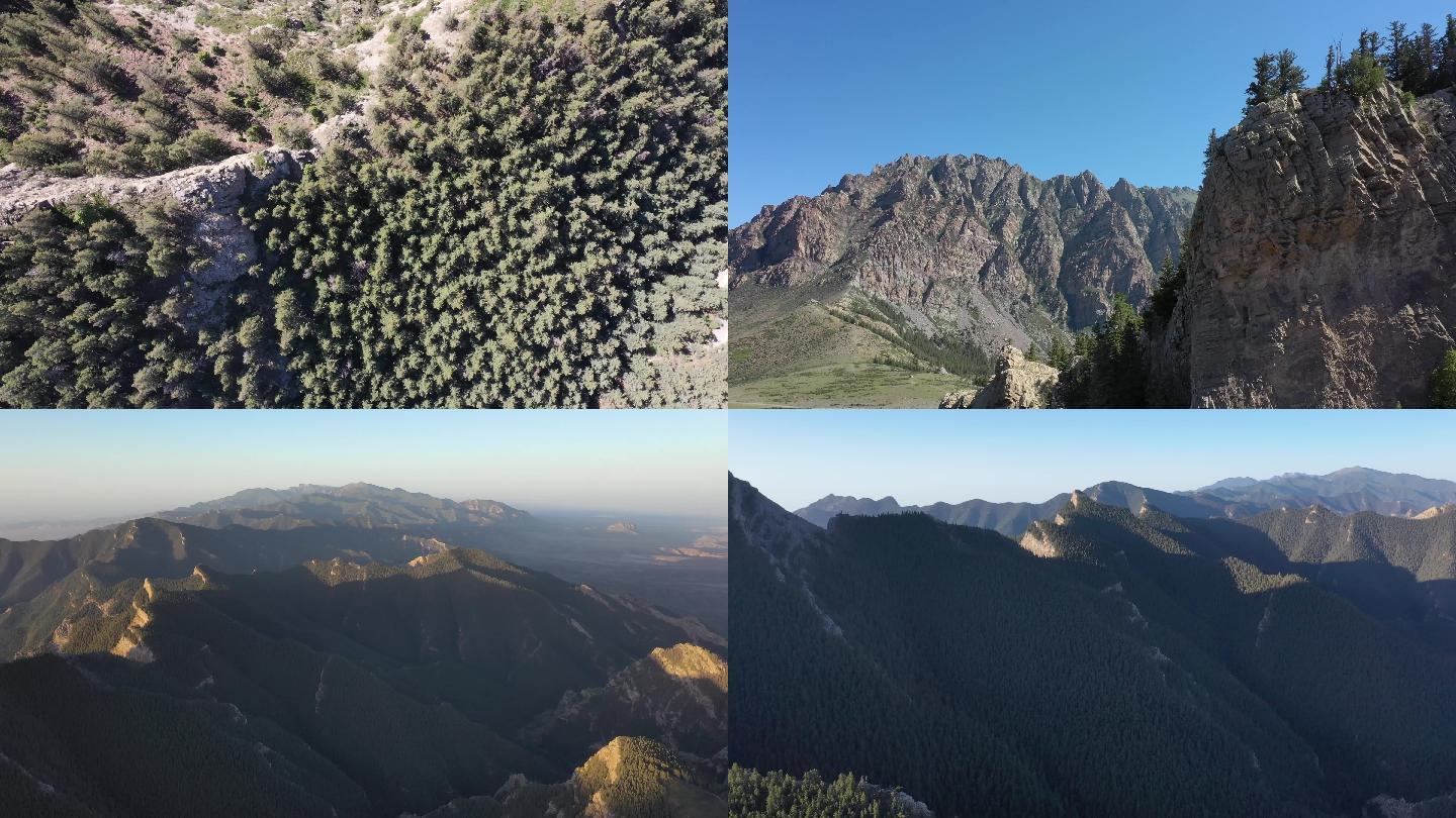 贺兰山日出 原始森林 蓝天 绿水青山