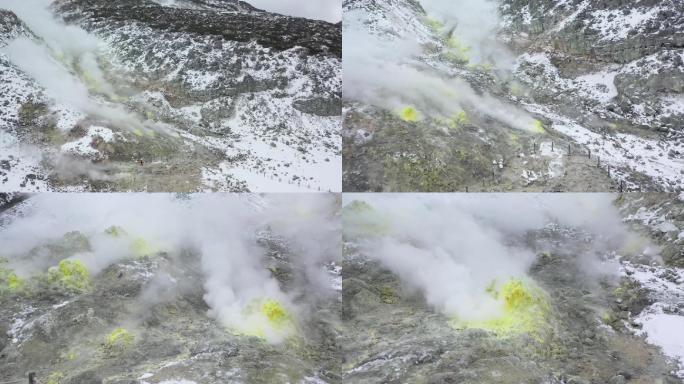 原创 日本北海道川汤温泉硫磺山风光航拍