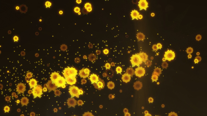 【宽屏】金色粒子花-2