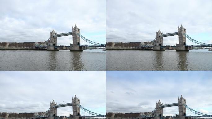 泰晤士河上的风光桥延时