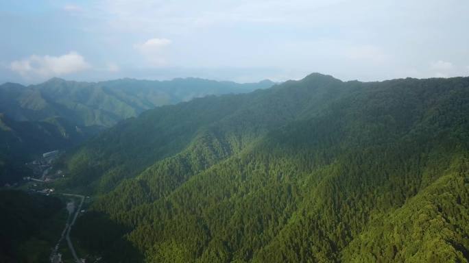 秦岭 山 光影 航拍 大自然