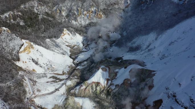 原创 日本北海道登别温泉地狱谷自然风光