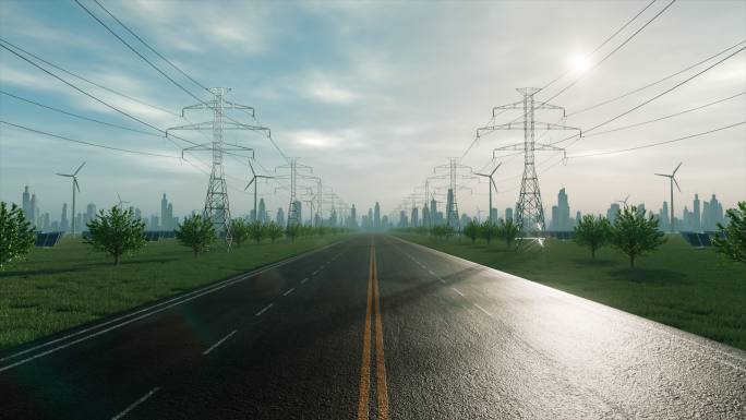 未来前进道路光伏风力发电城市