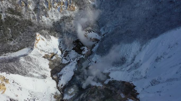 原创 日本北海道登别温泉地狱谷自然风光